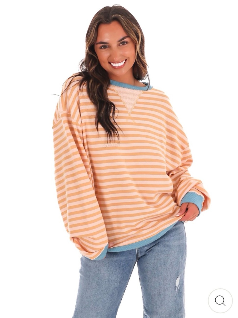 Free people Classic Striped Oversized Crewneck-Brand New Never Wprn